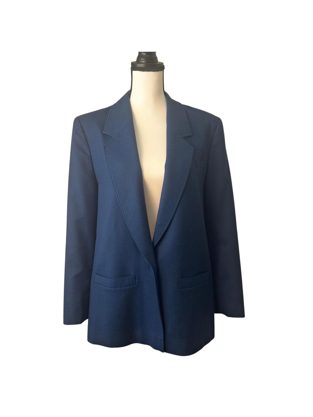 Pendleton Pure Virgin Wool Navy Blue Blazer Jacket Made in USA